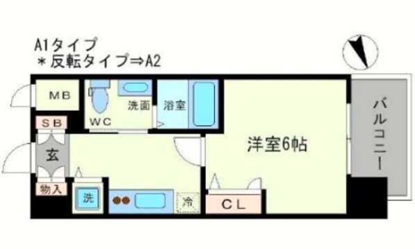 エスリード谷町六丁目の物件間取画像